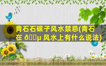 青石石磙子风水禁忌(青石在 🌵 风水上有什么说法)